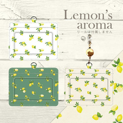 Lemon's aroma レモン柄 カードケース　パスケース 1枚目の画像
