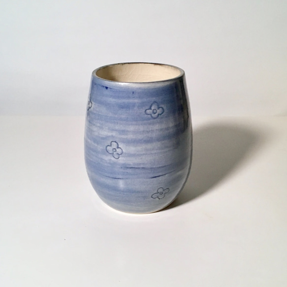 桶型花卉花瓶&lt;湛藍色&gt; 第2張的照片