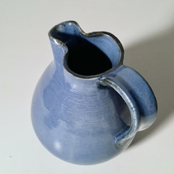 【送料無料】古代風の陶製水差し〈紺碧色〉 3枚目の画像