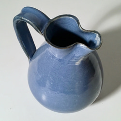 【送料無料】古代風の陶製水差し〈紺碧色〉 4枚目の画像