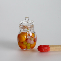 ミニチュアガラス　黄梅シロップ＆金平糖のキャニスター 1枚目の画像