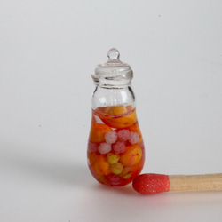 ミニチュアガラス　黄梅シロップ＆金平糖のキャニスター 2枚目の画像