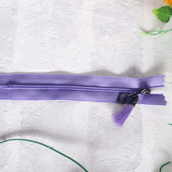 刺繍糸のタッセル付ファスナー　14㎝　～パープル～ 4枚目の画像