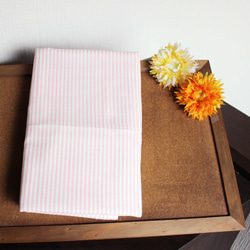 ガーゼ生地　ストライプ　112㎝巾×100㎝　～ライトピンク～ 1枚目の画像
