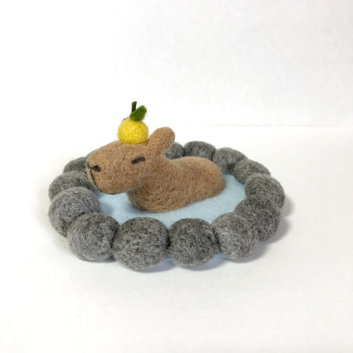 蓮華とカエル。 羊毛フェルト fuwamofu maisan 通販 9878836