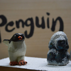 木彫　ペンギン親子 5枚目の画像