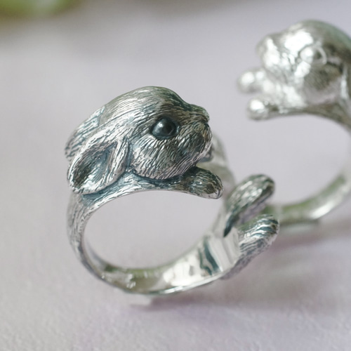 ほほぷっくりうさぎリング ネザーランドドワーフ 指輪・リング