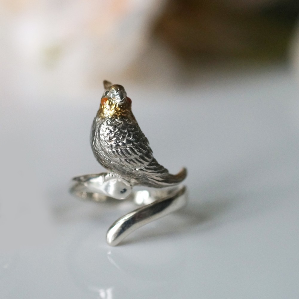 オカメインコグレーのリング