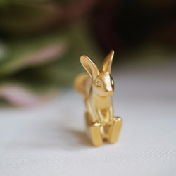 兔子夾式耳環～荷蘭侏儒兔～（金） 第1張的照片