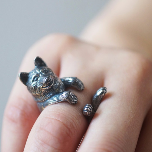 14K イエロー ゴールド ビーグル リング 犬好きの方へのギフト