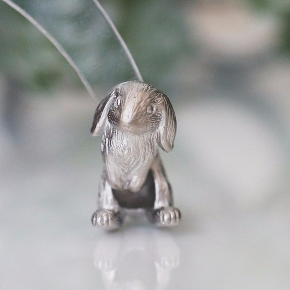 兔子耳環 垂耳單耳 / 啞光銀 第1張的照片