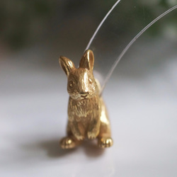 兔子耳環荷蘭矮人單耳/古董金 第1張的照片