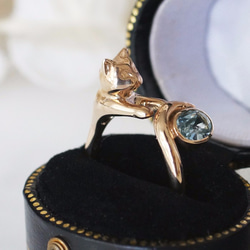 金寶石貓咪主人的戒指(海藍寶石0.380ct) 第1張的照片