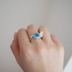 Oikake 貓戒指 藍色托帕石 第3張的照片