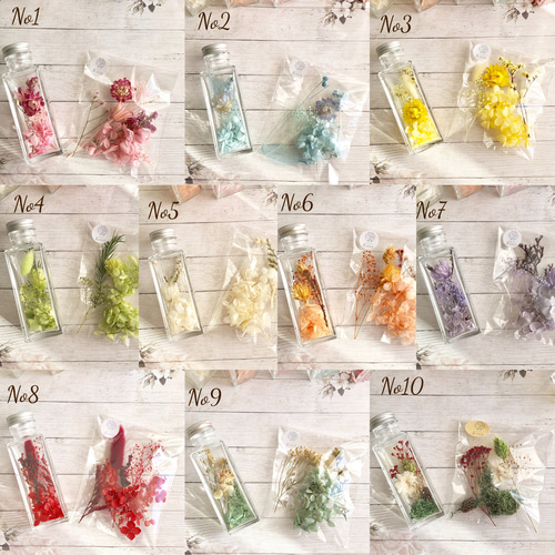 No7 パープル系 ハーバリウムキット 花材セット ドライフラワー