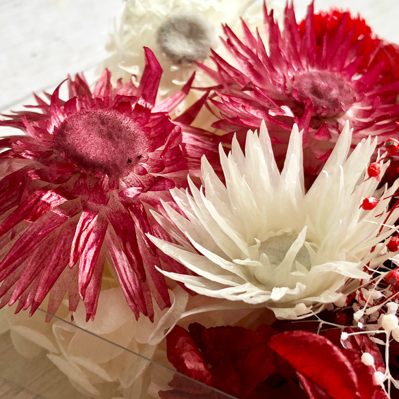 花材セット シルバーデイジー 千日紅 紫陽花 かすみ草 他 ドライフラワー プリザーブドフラワー 2枚目の画像