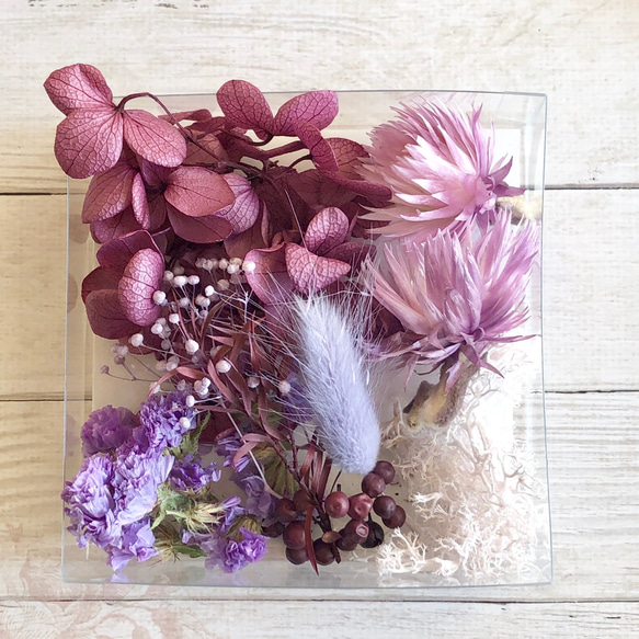 ⑧厳選花材パレット シルバーデイジー  紫陽花 かすみ草 花材セット 1枚目の画像