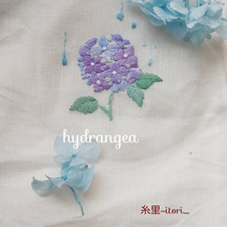 手刺繍ハンカチ｢紫陽花」 ハンカチ・手ぬぐい 糸里~itori~ 通販