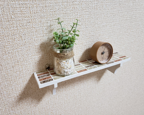 飾り棚☆棚☆ウォールシェルフ☆ハンドメイド☆かわいい☆タイル