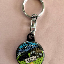 超レア！愛国駅 幸福の木製キーホルダー ベル付き　北海道 愛国から幸福ゆき」切符のレプリカキーホルダー