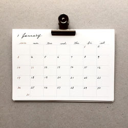 手書きのカレンダー＊卓上・壁掛け 何月からでも 月曜日始まりもOK 3枚目の画像