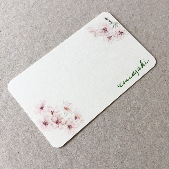 桜の名刺 ショップカード メッセージカード アクセサリー台紙 50枚 4枚目の画像