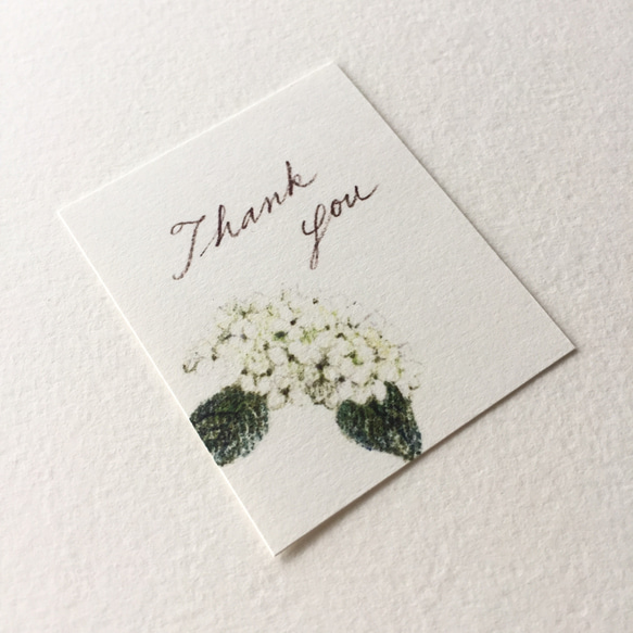 小さな白い紫陽花のメッセージカード タグ 40枚 4枚目の画像