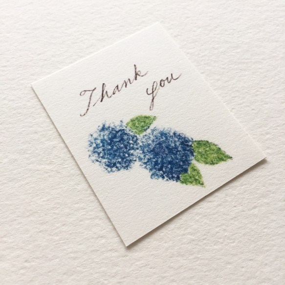 小さな青い紫陽花のメッセージカード タグ 40枚 4枚目の画像