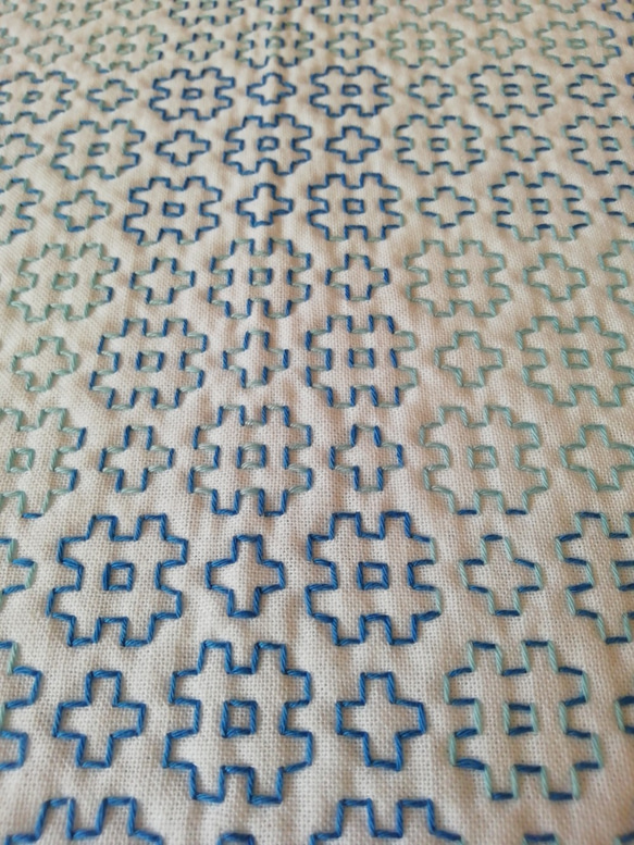 刺し子のふきん☆井戸枠 その他キッチン小物 *Blue Bee* 通販