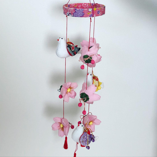 初節句のお祝いに♪ 桜とはとのつるし雛 つるし飾り 桜ハンドメイド