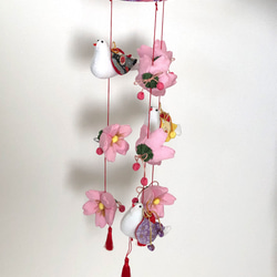 初節句のお祝いに♪　桜とはとのつるし雛　つるし飾り　桜ハンドメイド2021 3枚目の画像