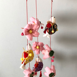 初節句のお祝いに♪　桜とはとのつるし雛　つるし飾り　桜ハンドメイド2021 5枚目の画像