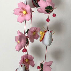 初節句のお祝いに♪　桜とはとのつるし雛　つるし飾り　桜ハンドメイド2021 6枚目の画像