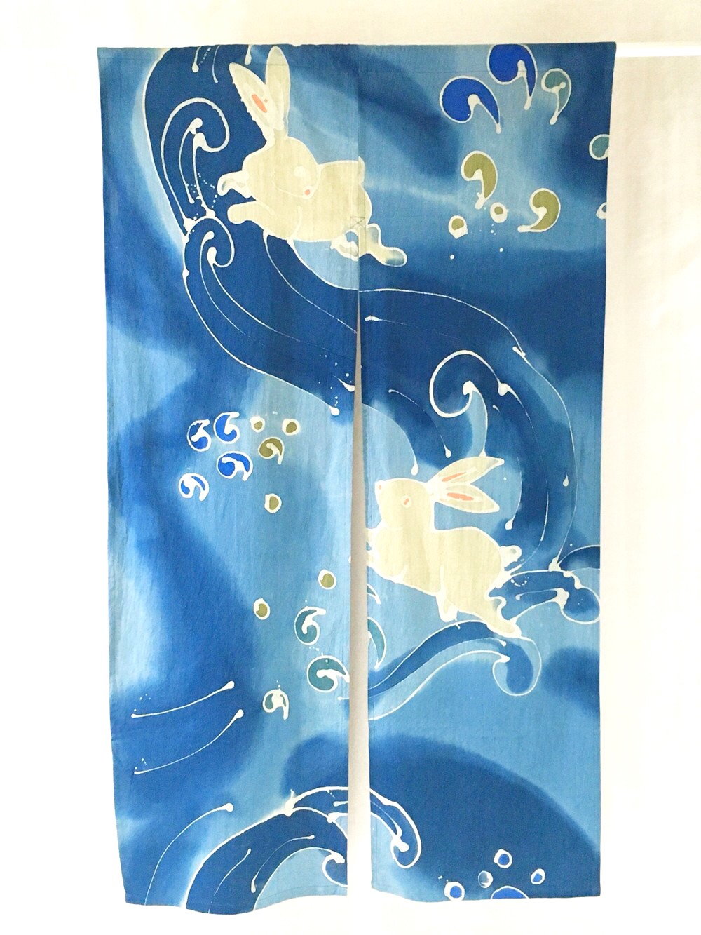 暖簾　うさぎ のれん うさぎ 月 かわいい 和風 おしゃれ タペストリー