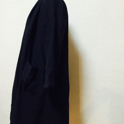 リネンウールコート ブラック 4枚目の画像