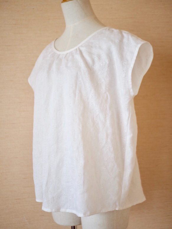亞麻蕾絲法式襯衫 白色 No.40 第1張的照片