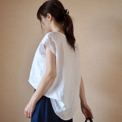亞麻蕾絲法式襯衫 白色 No.40 第5張的照片