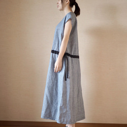 亞麻法式連衣裙Chidori 第4張的照片