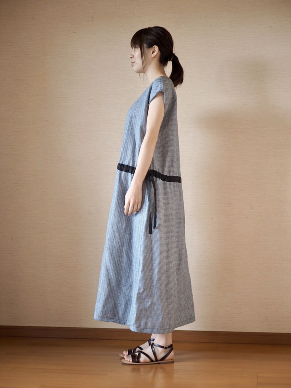 亞麻法式連衣裙Chidori 第4張的照片