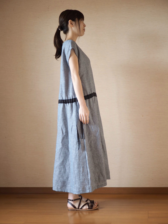 亞麻法式連衣裙Chidori 第6張的照片