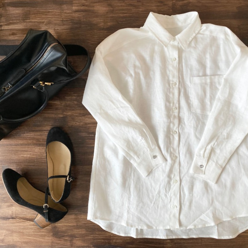 フォグリネンワーク 麻 長袖シャツ ハーフシェルボタン ホワイト フリーサイズ 楽天市場】fog linen work（テイスト（ファッション）シンプル