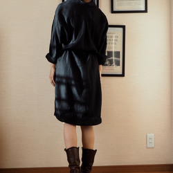 康妮獨家長裙黑色亞麻 第7張的照片