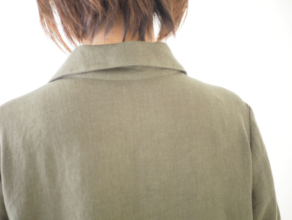 Linen Skipper A Line 短袖連衣裙 卡其色 No.115-04 第11張的照片