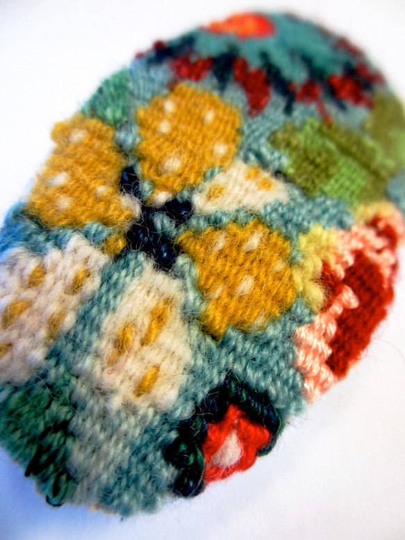 手織りのバレッタ 2枚目の画像