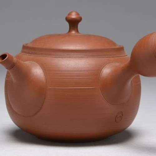 常滑焼 清水源二 北條 朱泥茶器7点セット 木箱 共布 常滑焼 清水源二