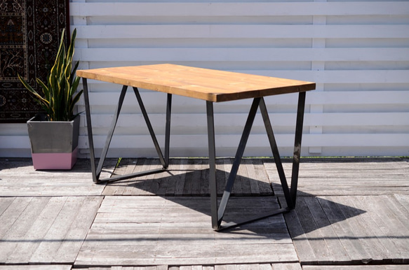 W900×D700 GL "W-frame" Dining table （鉄脚/ダイニングテーブル/アイアン） 3枚目の画像