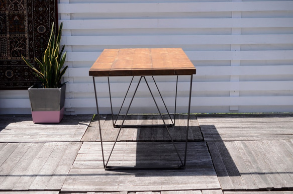 W1100×D700 GL "W-frame" Dining table （鉄脚/ダイニングテーブル/アイアン） 4枚目の画像