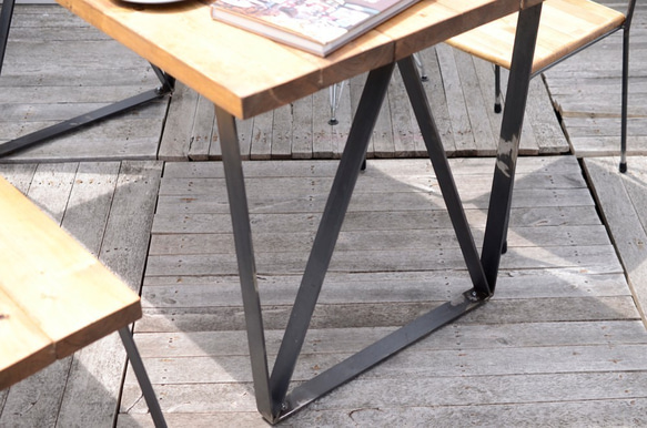 W1100×D700 GL "W-frame" Dining table （鉄脚/ダイニングテーブル/アイアン） 5枚目の画像