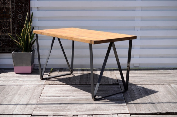 W1500×D700 GL "W-frame" Dining table （鉄脚/ダイニングテーブル/アイアン） 3枚目の画像