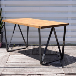 W1600×D840 GL "W-frame" Dining table （鉄脚/ダイニングテーブル/アイアン） 4枚目の画像